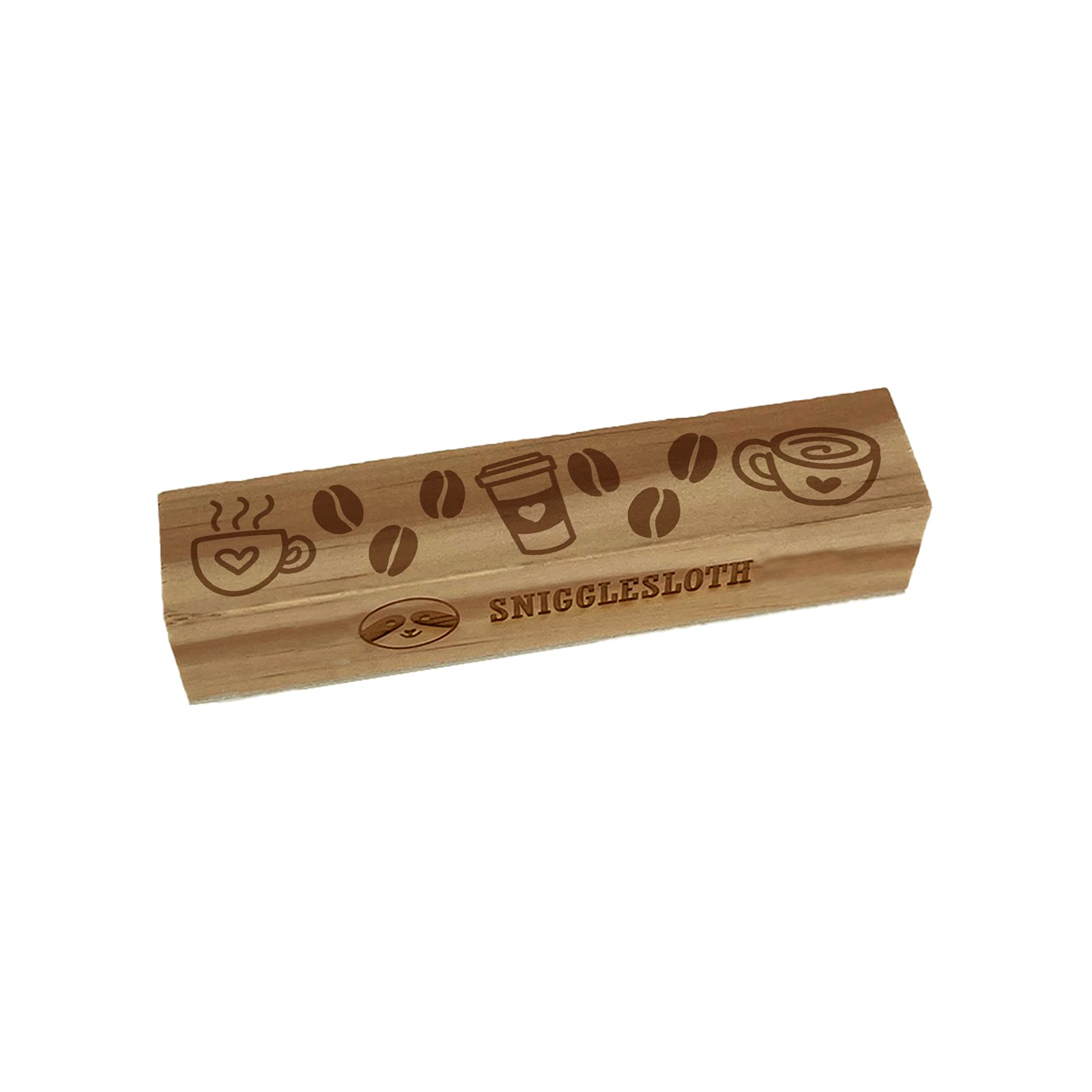 Premium Coffee Beans & Cups Border Rubber Stamp for DIY Crafting - 2.5 Inch Small Stamp for Scrapbooking, Card Making, and Journaling