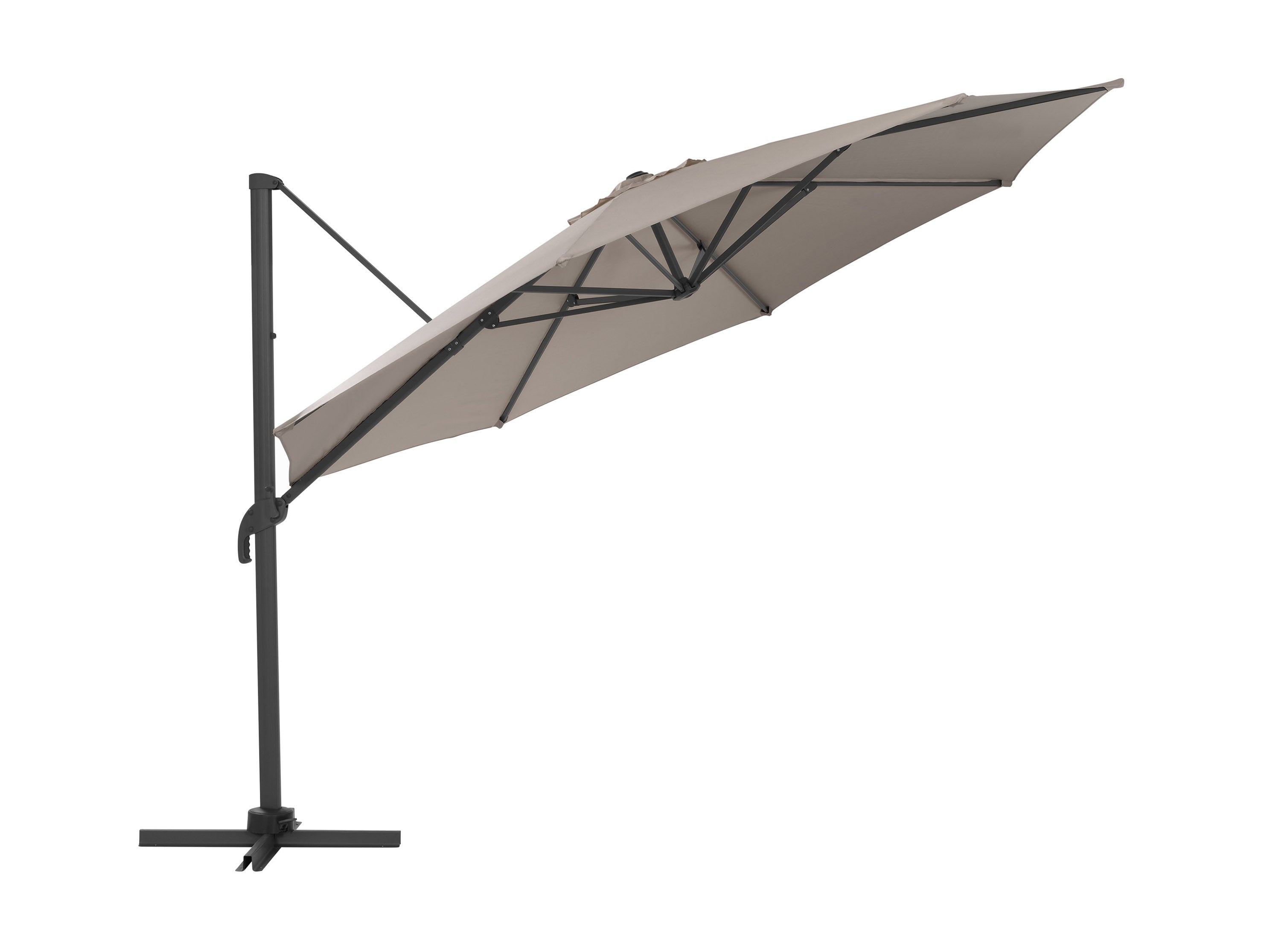 11.5ft Deluxe Offset Patio Umbrella in Grey - Perfect for Poolside, Backyard, and Outdoor Dining Areas