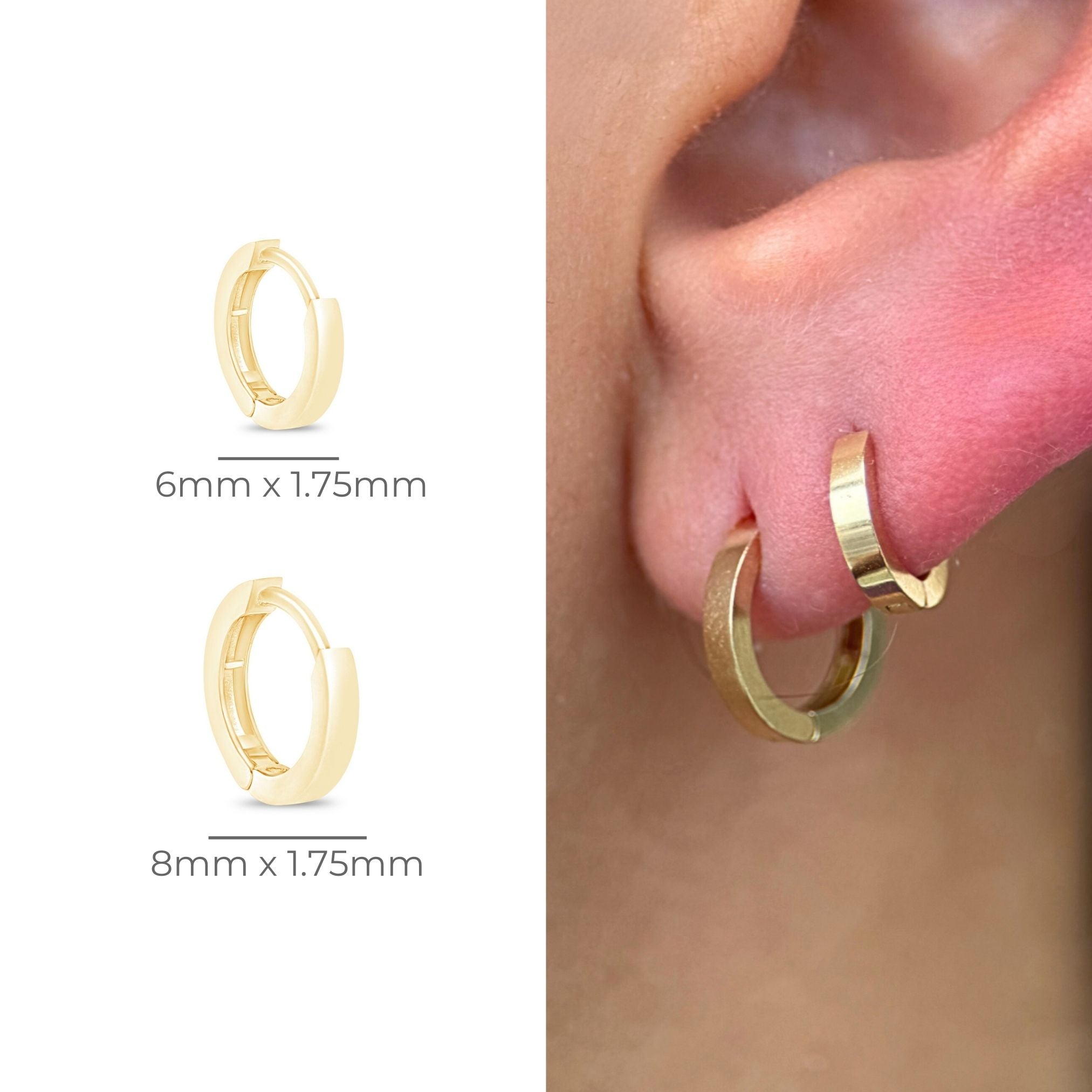 14K Solid Gold Mini Hoop Earrings for Women - Dainty Yellow Gold Huggie Hoops - Perfect for Everyday Wear, Gifts & Special Occasions