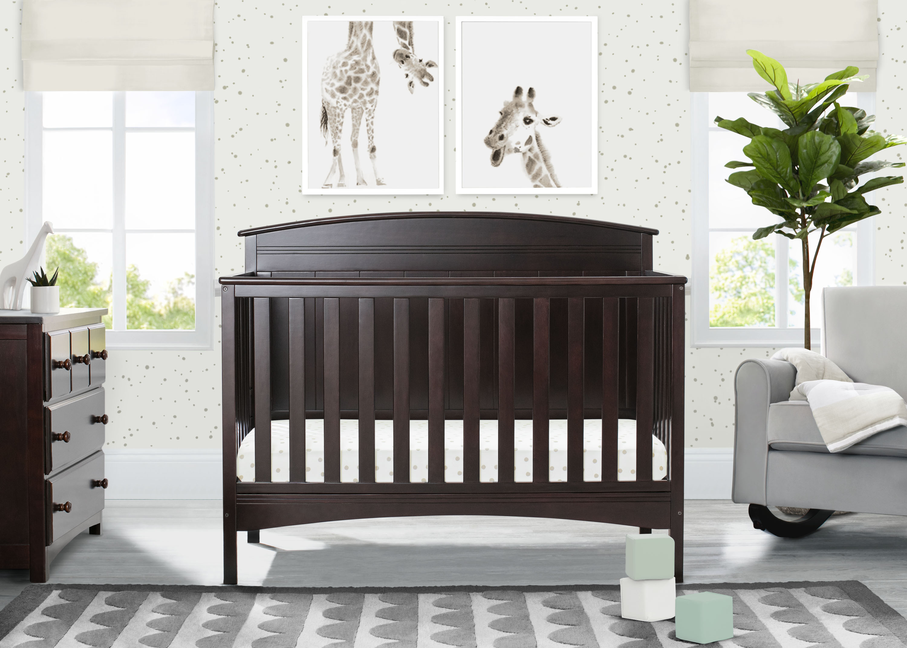 Archer Deluxe 6-in-1 Convertible Baby Crib - Toddler Bed, Daybed & Full-Size Bed - Safe Nursery Furniture for Newborns & Kids - Perfect for Bedrooms, Daycare & Guest Rooms