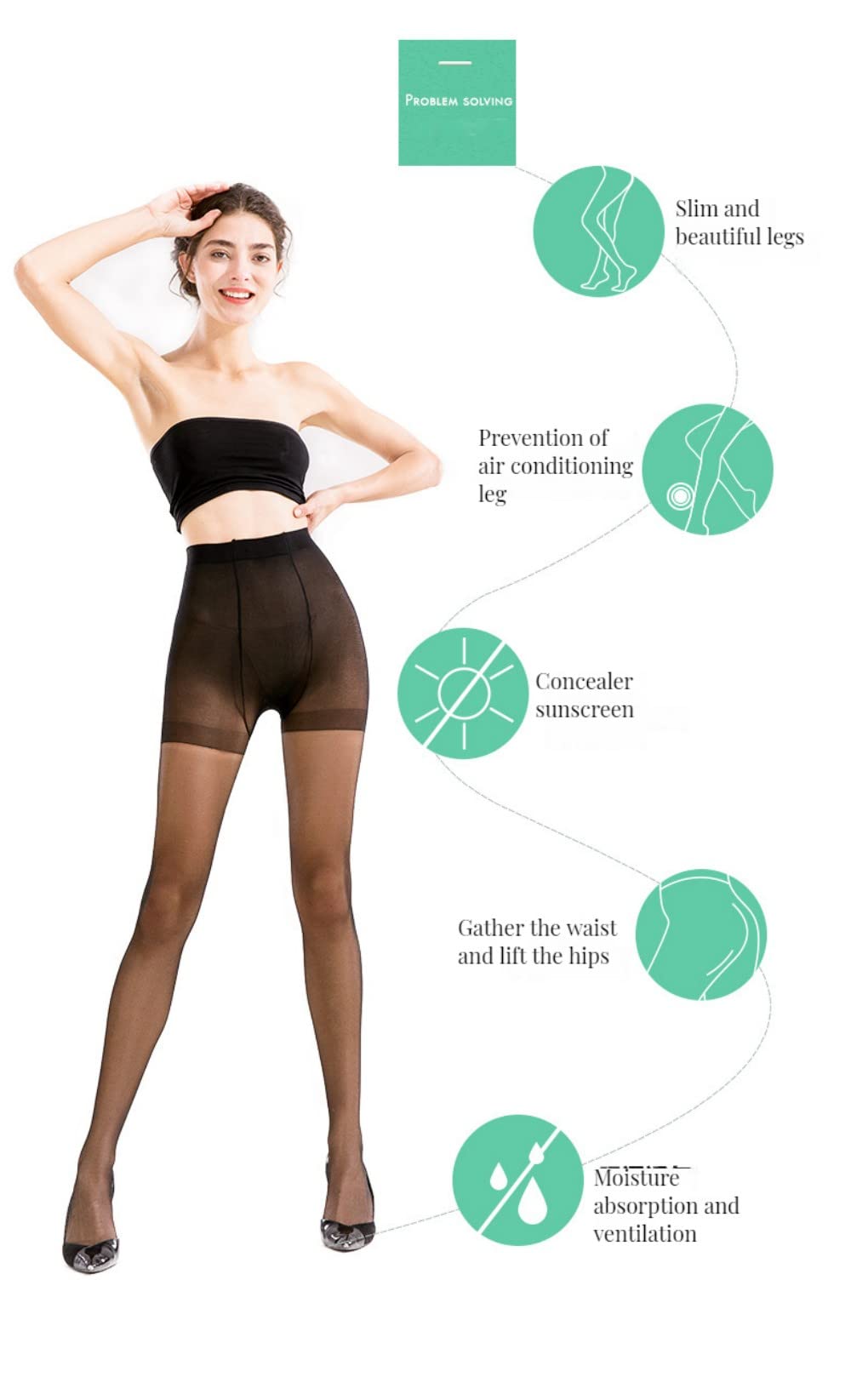 Women's Ultra-Thin 15D Pantyhose 4-Pack - Black/Gray/Brown/Skin for Spring/Summer/Fall