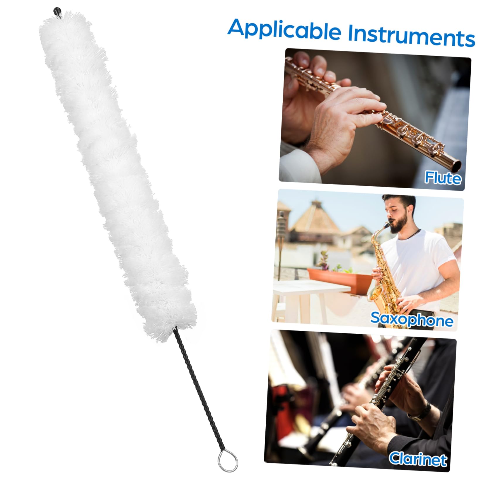 Premium Flute Cleaning Brush - Soft Cotton Swab for Efficient Flute Maintenance | Lightweight Instrument Care Tool for Musicians | Perfect for Daily Cleaning & Professional Use