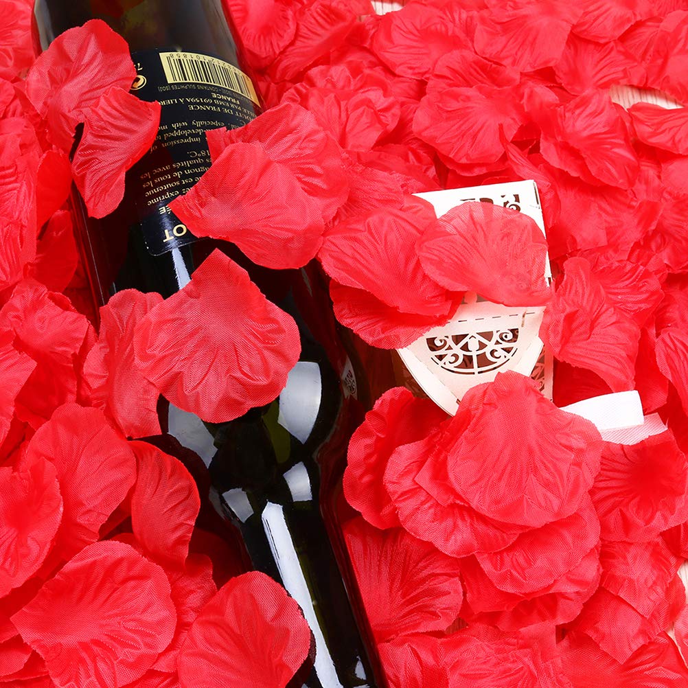 2200pcs Red Silk Rose Petals - Premium Fake Rose Petals for Wedding Decorations, Valentine's Day, Sweetest Day, Table Confetti, Dinner Party Decor, Proposal & Romantic Events - Perfect for Aisle Scattering, Centerpieces, and Photo Backdrops