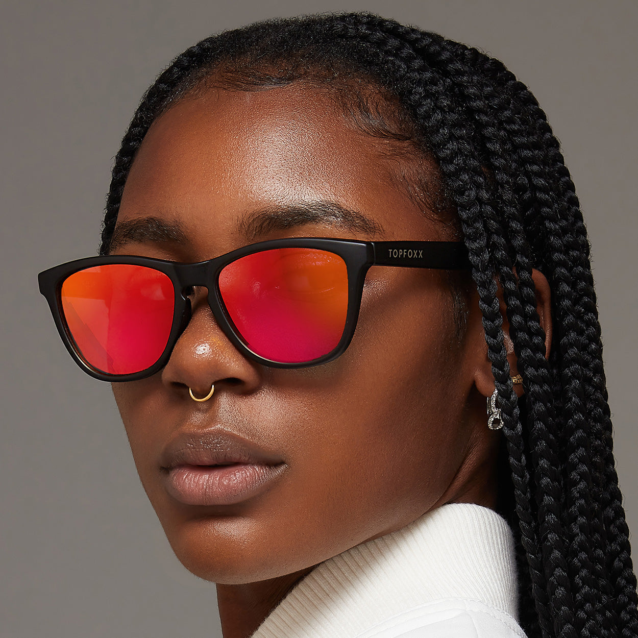 Rise Up Revo® Mirrored Red Sunglasses - Polarized UV Protection for Driving, Running & Outdoor Activities