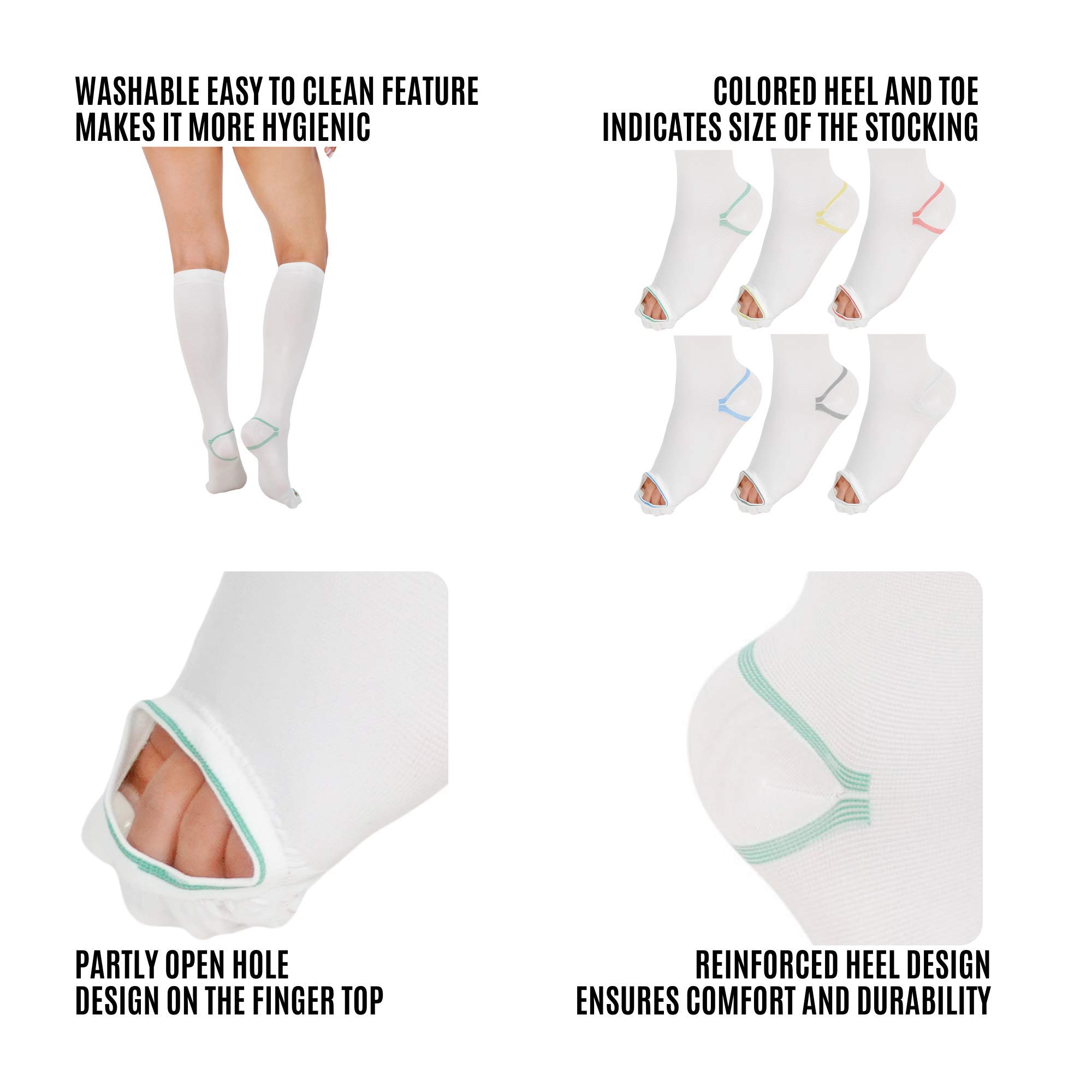 Invera Anti-Embolism Compression Stockings - Knee High Unisex TED Hose Socks 15-20 mmHg Moderate Support for Circulation & Swelling Relief - Perfect for Travel, Pregnancy & Post-Surgery Recovery