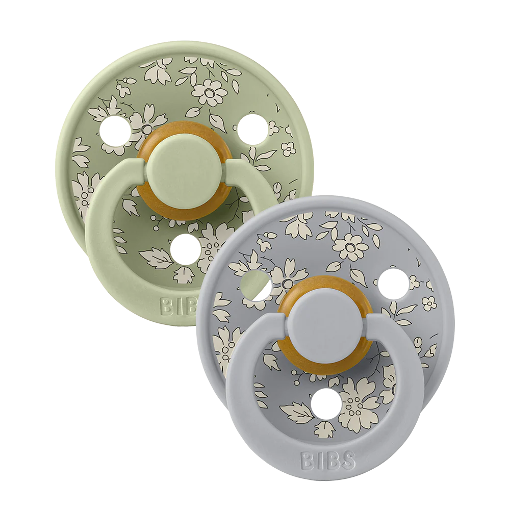 BIBS X Liberty Colour Pacifier 2-Pack - Soft & Safe Baby Soothers for Newborns & Infants - Perfect for Daycare, Travel & Bedtime Comfort