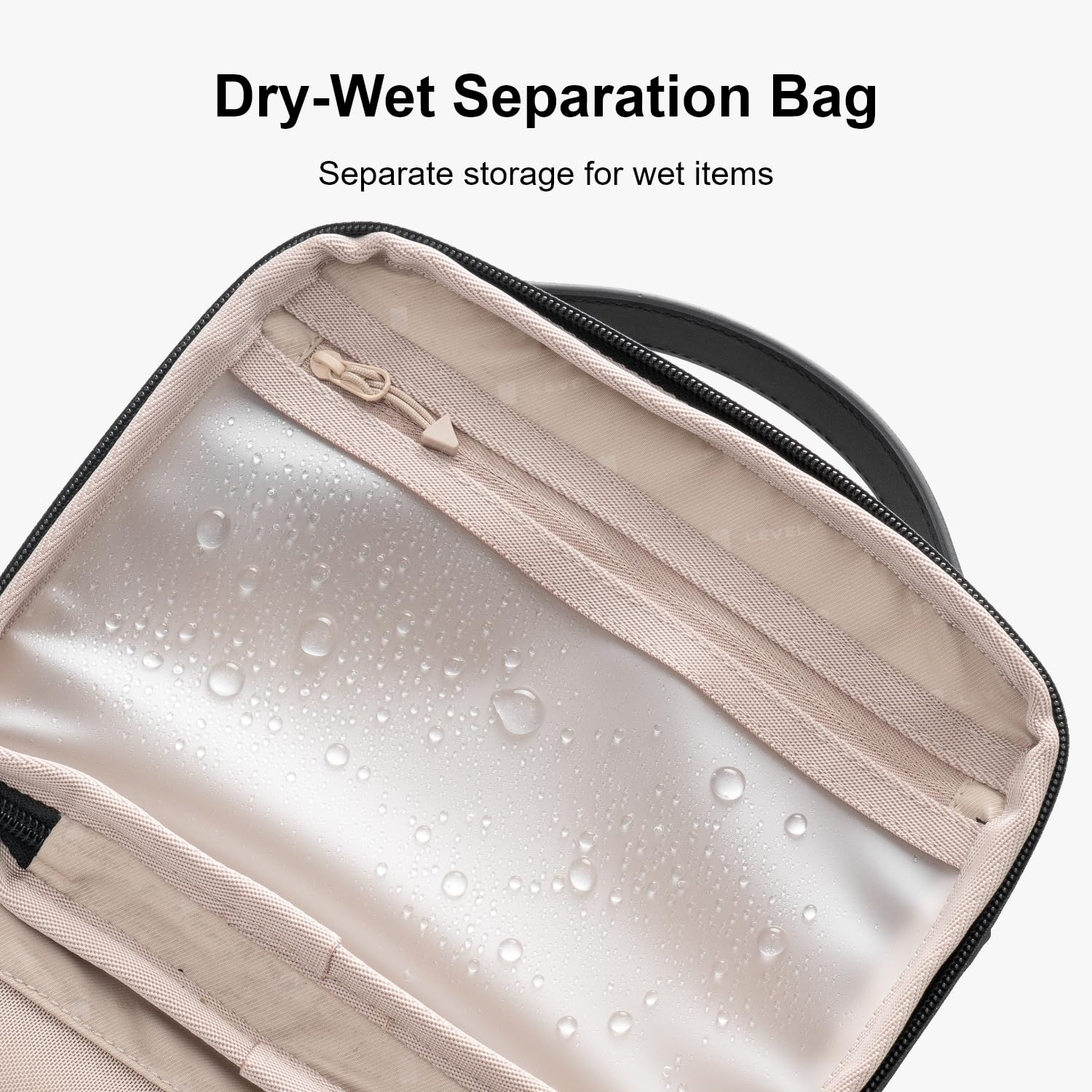Waterproof Travel Toiletry Bag for Men & Women - Compact Shaving Organizer with Handle, Khaki - Ideal for Camping & Business Trips