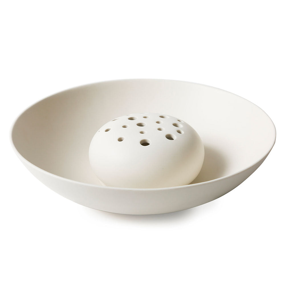 Ceramic Flower Frog Bowl - Floral Arrangement Holder for Fresh & Artificial Flowers - Perfect for Centerpieces, Weddings & Home Decor