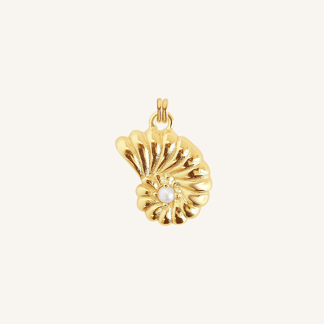 Fossil Shell Charm Necklace - Vintage Inspired Jewelry for Women - Perfect for Beach Vacations, Boho Outfits & Layering