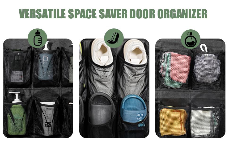 Over the Door Shoe Organizer with 35 Mesh Pockets - Space Saving Hanging Shoe Storage for Closet, Entryway, Bedroom - Perfect for Men's Sneakers, Women's Heels & Flip Flops - Ideal for Small Spaces & Apartment Living