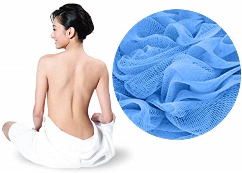Nicolette Soft Round Loofah Sponge Pouf - Exfoliating Body Scrubber for Men, Women & Kids - Gentle Bath Sponge for Shower & Skin Care - Pack of 2 Multicolor - Perfect for Daily Exfoliation & Luxurious Bathing Experience