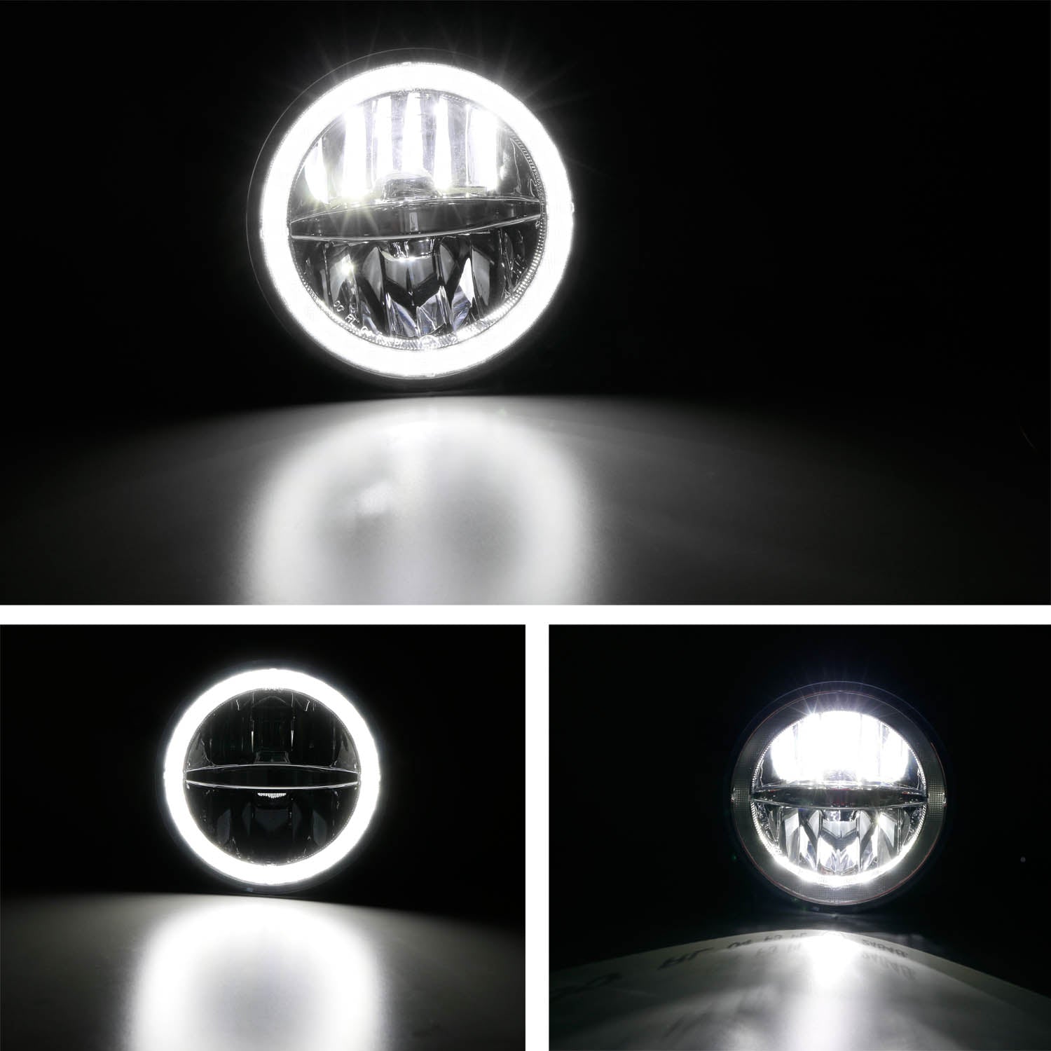 30W CREE LED Driving Fog Light Kit with LED Halo Ring for 2005-2009 Ford Mustang - Durable Off-Road Lighting for Night Driving & Foggy Conditions
