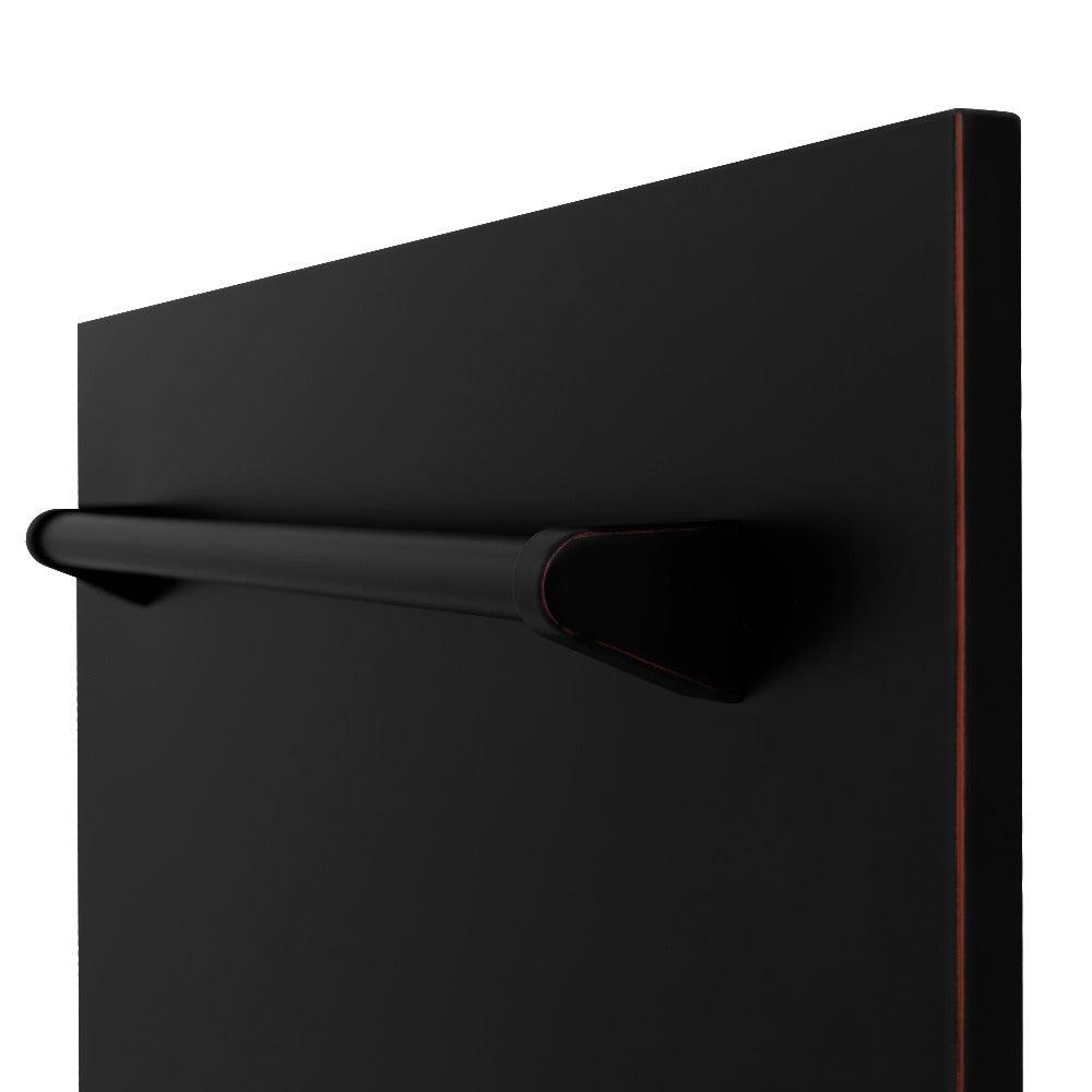 ZLINE 24 Inch Tallac Series 3rd Rack Dishwasher with Oil Rubbed Bronze Panel & Traditional Handle - 51dBa Ultra Quiet (DWV ORB 24) | Perfect for Modern Kitchens, Small Spaces & Energy-Efficient Homes