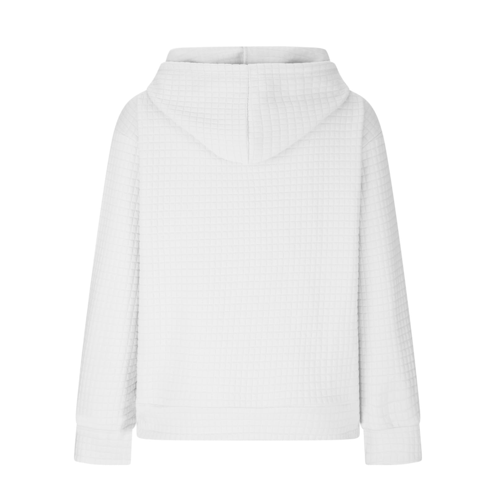 Trendy 2024 Plus Size Waffle Hoodies for Women - Y2K Oversized Drawstring Pullover Sweatshirt with Pockets | Cozy Winter Wear, Casual Street Style & Loungewear
