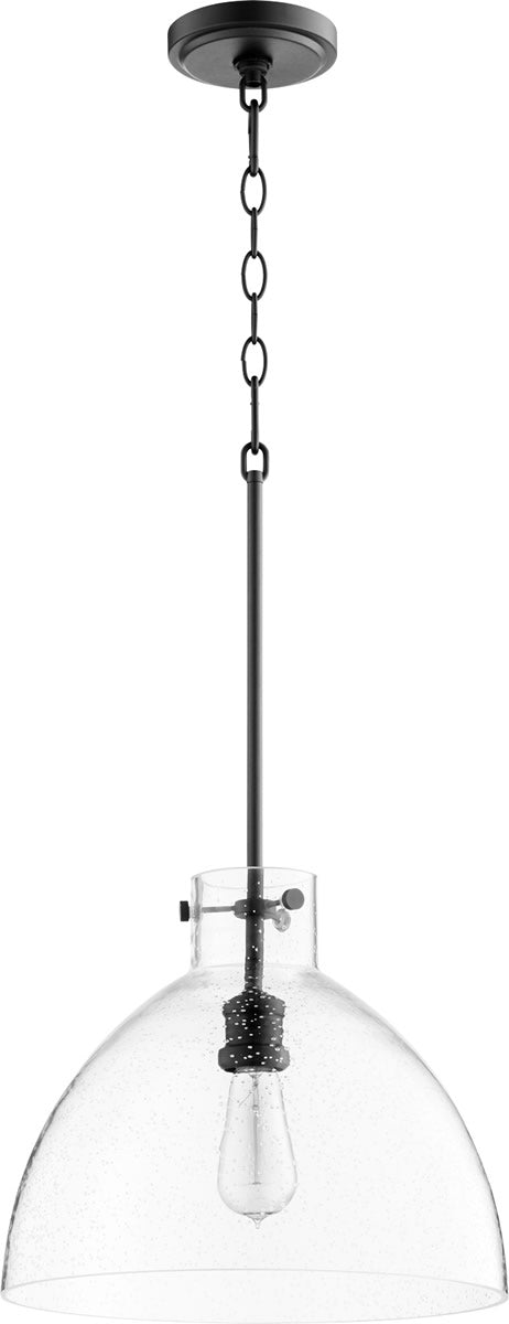 14W Black Single Light Pendant Lamp - Modern Hanging Fixture for Kitchen Island, Dining Room, or Bedroom Lighting