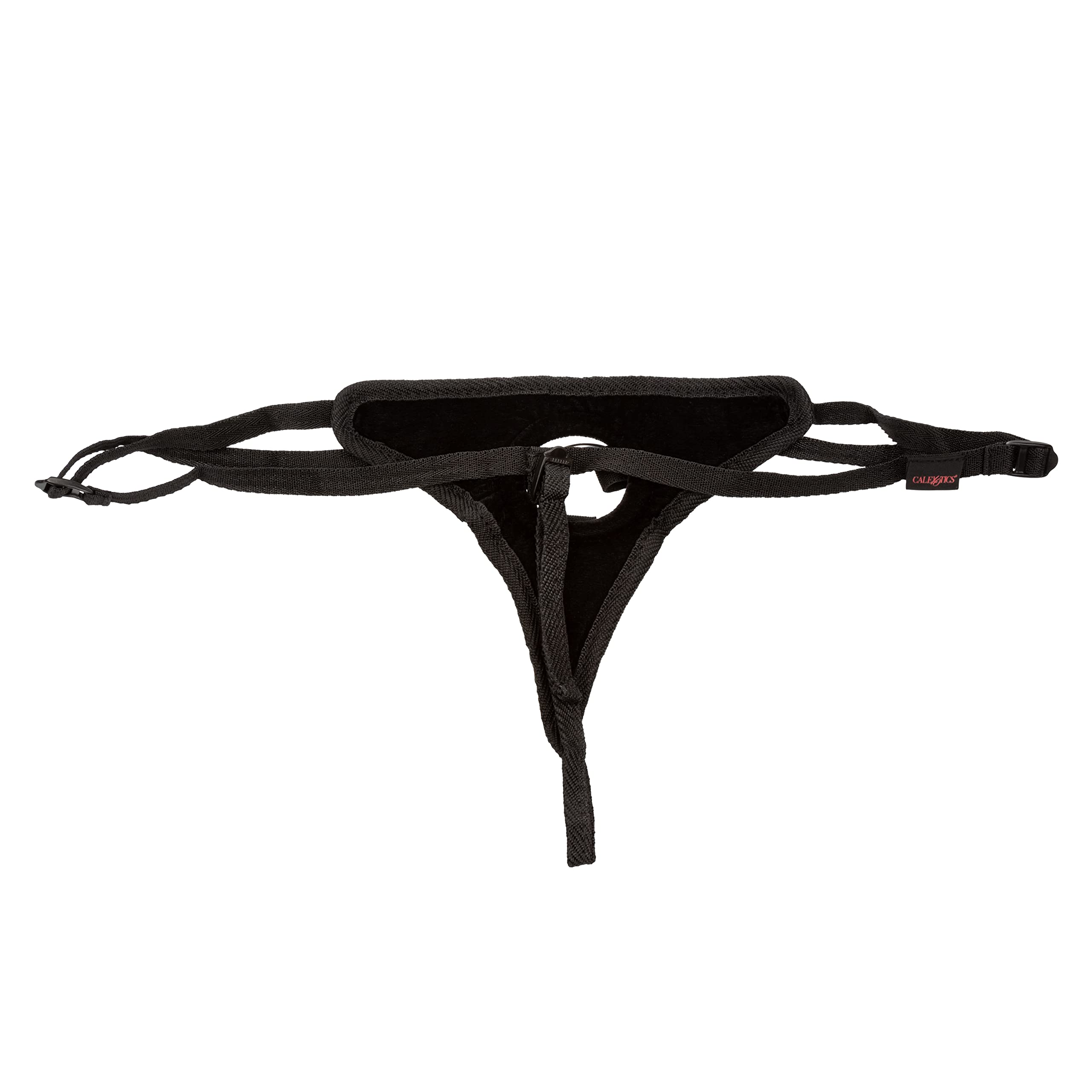 CalExotics Her Royal Harness The Princess - Premium Adjustable BDSM Strap-On Thong Harness for Couples & Women - Black | Perfect for Roleplay, Couples Play & BDSM Exploration