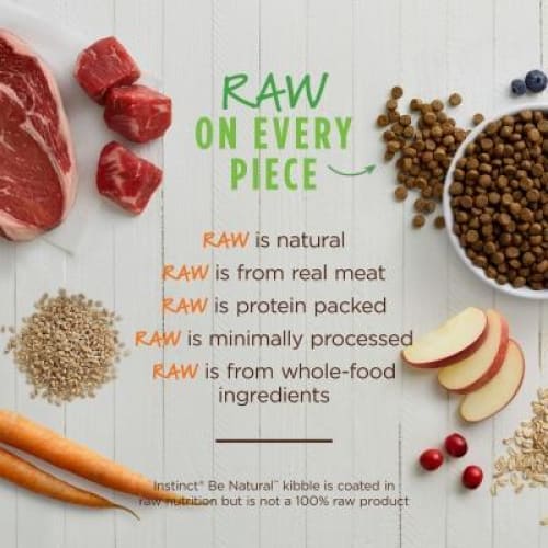 Instinct Be Natural Real Beef & Barley Recipe Dry Dog Food - Grain Free, High Protein (4lb & 20lb) - Healthy Nutrition for Active Dogs & Puppies