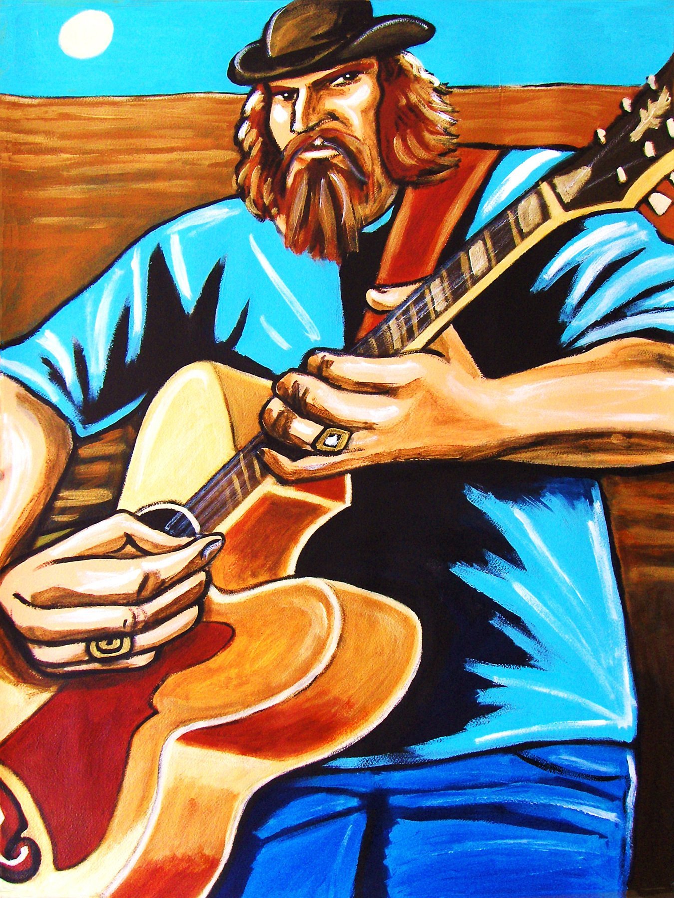 Vintage Country Music Poster - EJ-200 Guitar & Album Art Print for Man Cave Decor - Perfect for Music Lovers & Western Style Home Decor - Great Gift for Country Fans