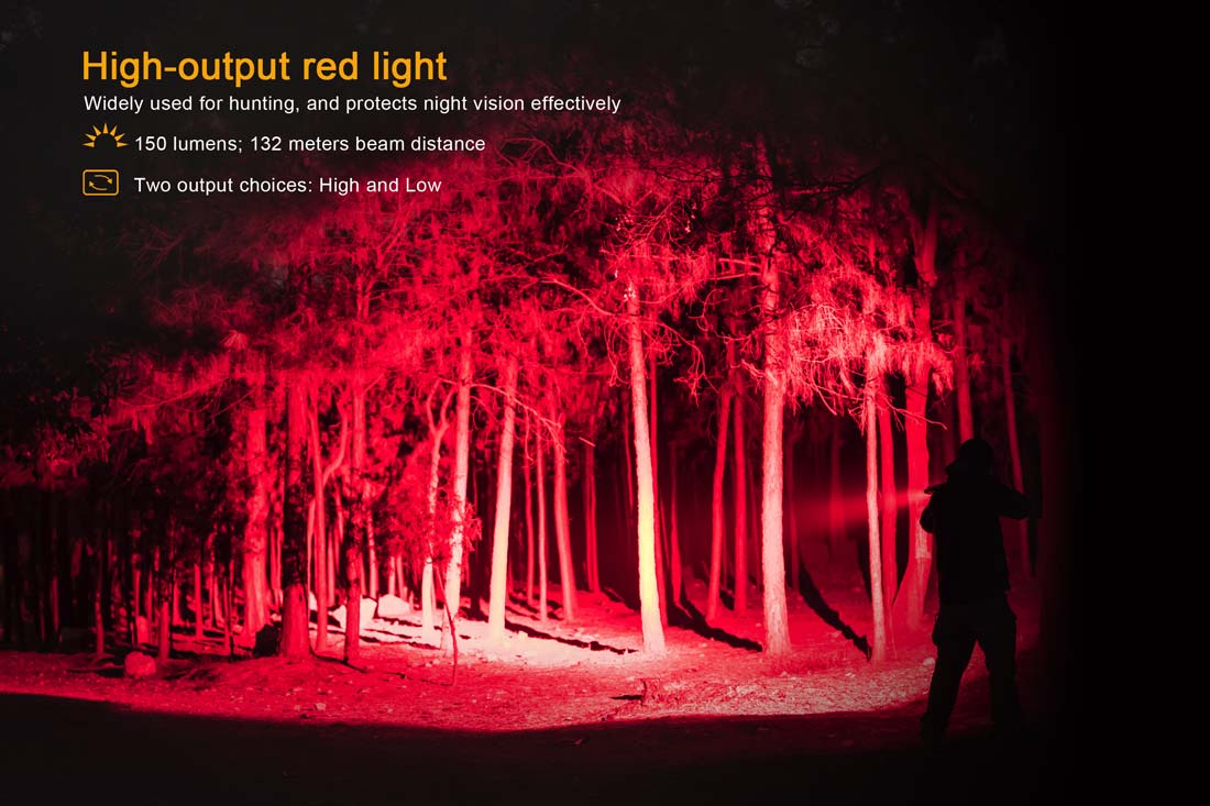 Fenix TK25 R&B Blue/Red Dual Light Flashlight - High Power LED Tactical Light for Camping, Hunting & Emergency Use (Discontinued Model)