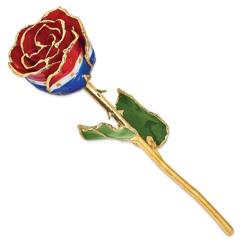Premium Lacquer-Dipped Gold Trim Liberty Rose - Elegant Home Decor, Wedding Centerpiece, Bridal Bouquet, Gift for Her - Perfect for Anniversaries, Valentine's Day & Special Occasions