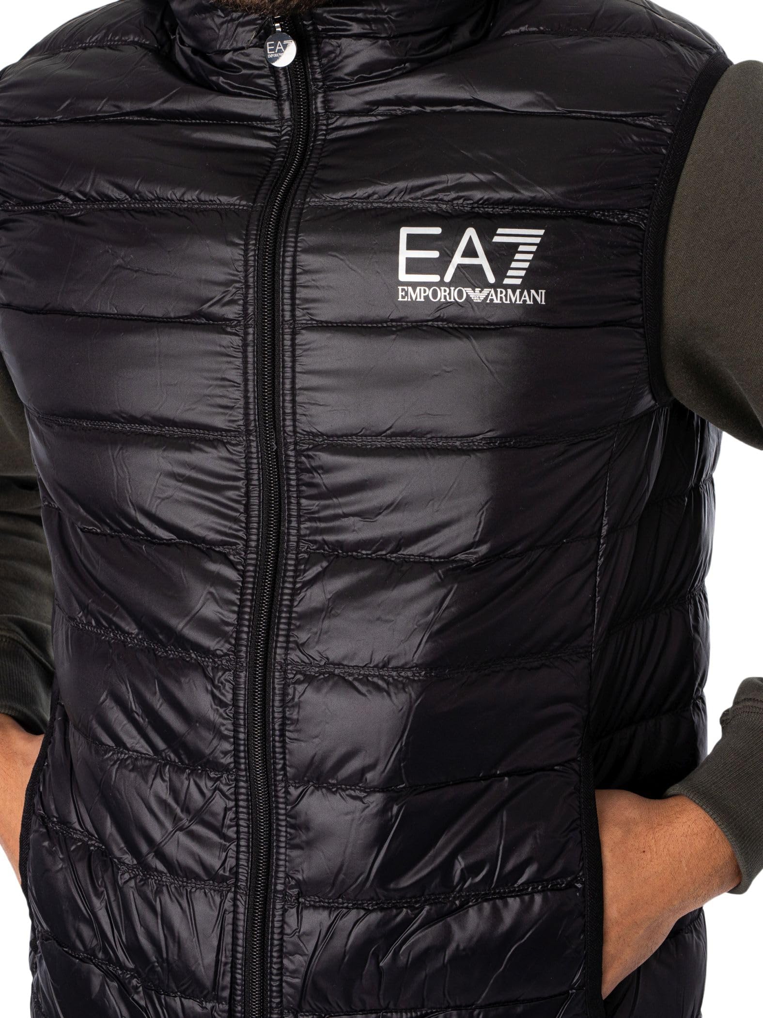 ARMANI EA7 Sleeveless Jacket for Men - Black, XS | Lightweight & Stylish Vest for Gym, Running & Casual Wear