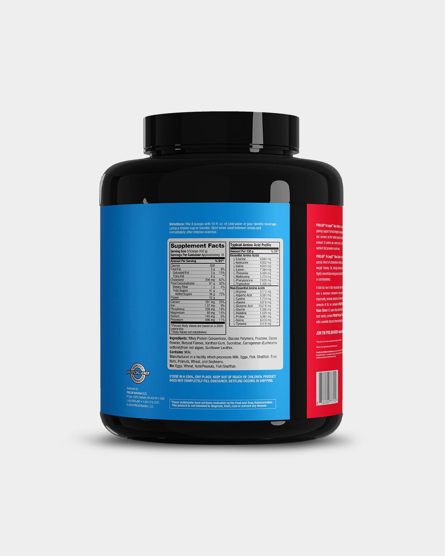 Prolab Nutrition N Large - High Protein Weight Gainer for Muscle Growth & Recovery - Ideal for Bodybuilding, Fitness & Post-Workout Recovery