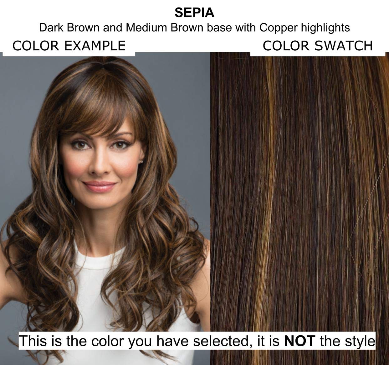 Rene of Paris Ensley Wig & Christy's Wigs Q&A Booklet Bundle (2 Items) - Sepia Color | Perfect for Cosplay, Costume Parties & Everyday Styling