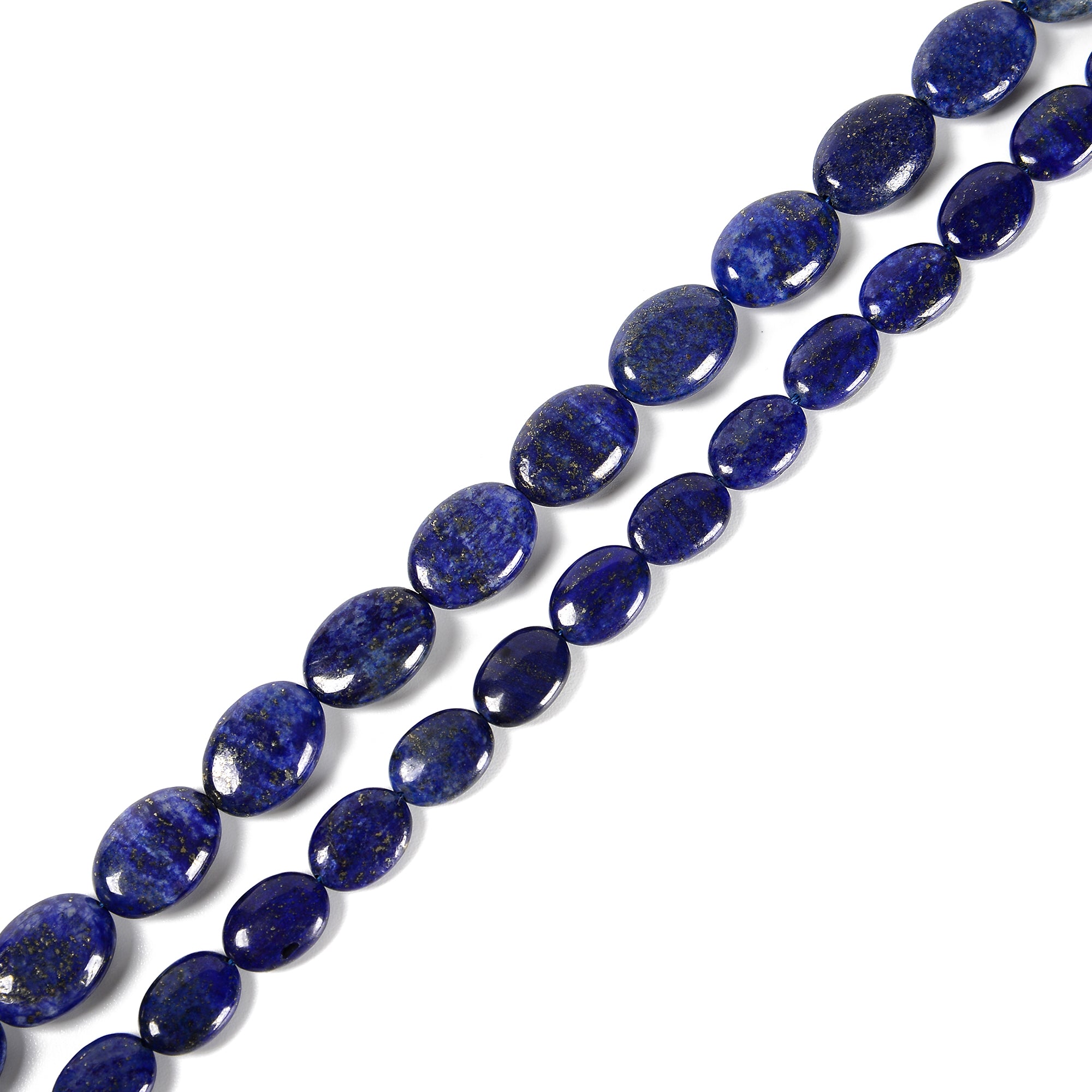 Lapis Lazuli Smooth Oval Beads - 8x10mm, 10x14mm, 13x18mm, 15.5 Inch Strand - Natural Stone Jewelry Making Supplies for DIY Bracelets, Necklaces & Craft Projects