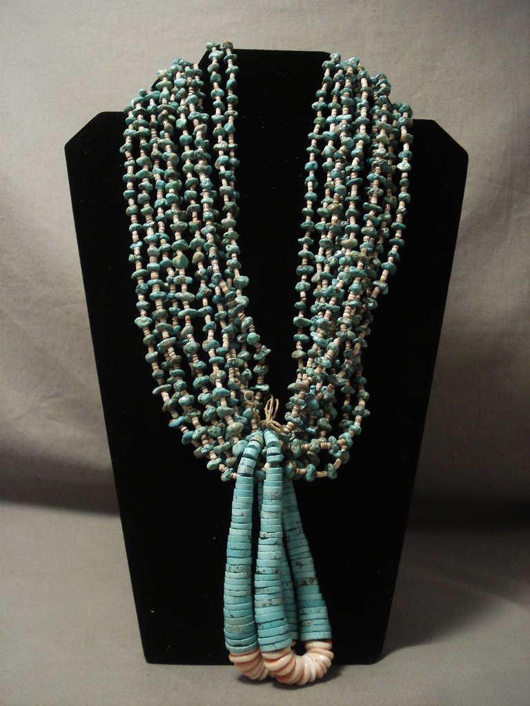 343 Gram Vintage Green Turquoise Necklace - Authentic Old Southwest Style Jewelry for Women | Perfect for Boho Fashion, Gift Giving & Special Occasions