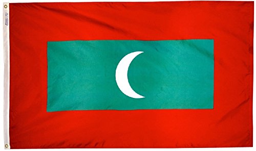 4' x 6' Maldives Nylon Flag - Durable Outdoor & Indoor Decoration for Home, Garden, Parties and Sporting Events