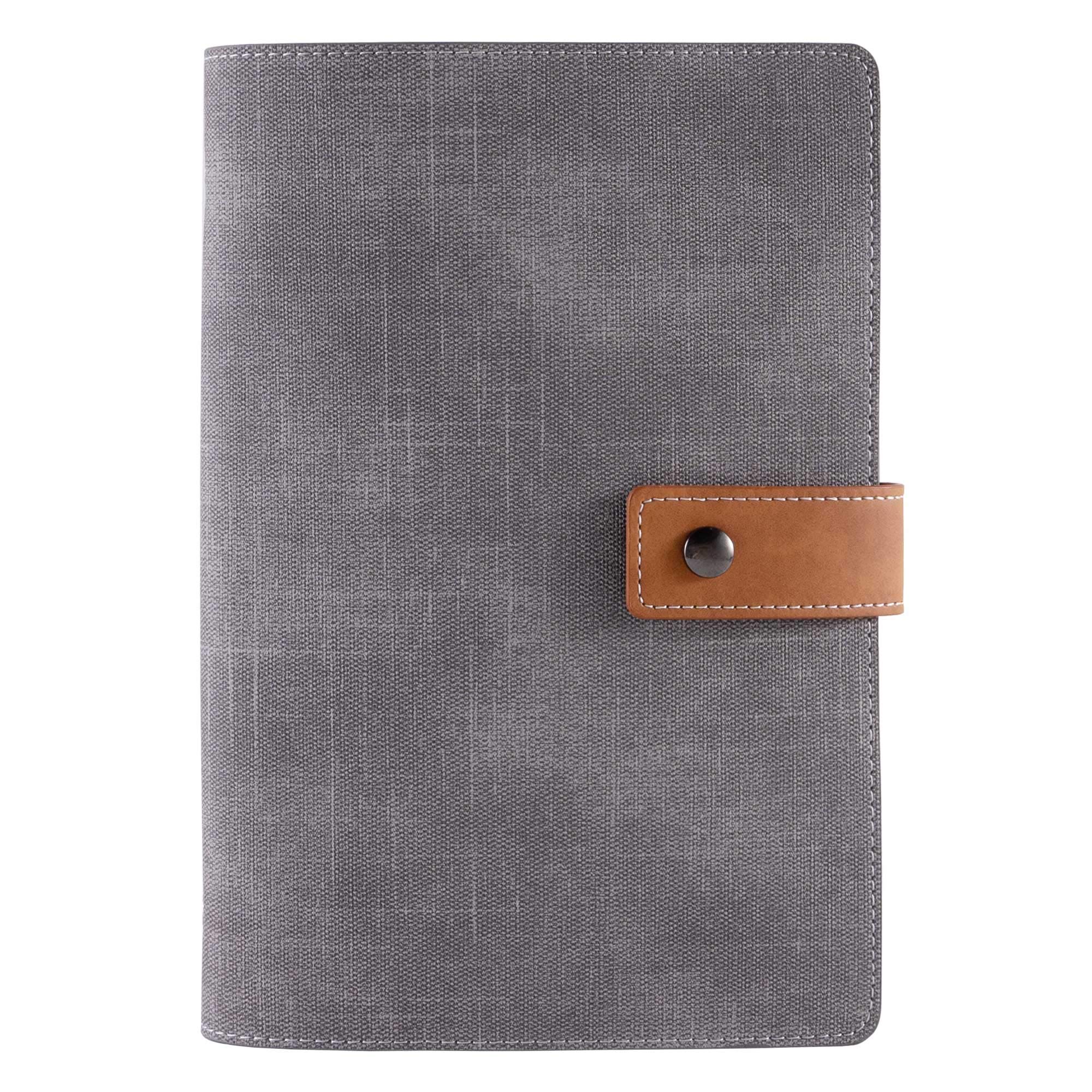 Refillable Faux Leather Traveler Notebook - 6-Ring Binder Journal with Lined/Grid/Blank Paper & Calendar - A5 Size Organizer for Men & Women - Perfect for Travel, Work, School & Personal Planning
