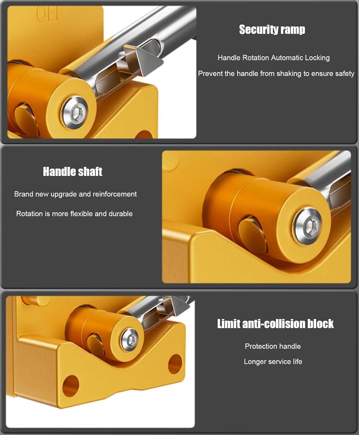 Heavy Duty Magnetic Lifter 1320 lbs/600kg Capacity - Permanent Lifting Magnet with Safety Release for Steel Plates & Metal Sheets - Ideal for Shop Cranes, Hoists, Warehouses & Metal Fabrication