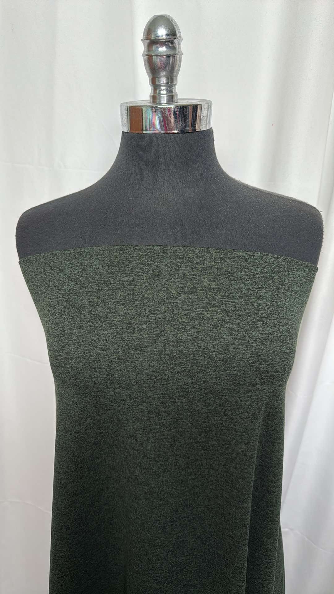 Premium Green/Black Mid-Weight Peached Performance Fabric - 3 Yard Cut - Ideal for Activewear, Sportswear & DIY Sewing Projects