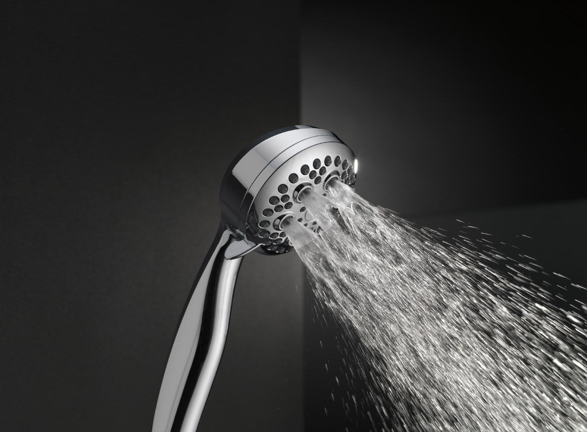 Delta 5-Setting Handheld Shower Head - Stainless Steel with Chrome Finish (Model 59434 SS18 PK) - Perfect for Bathroom Renovation & Spa-Like Shower Experience