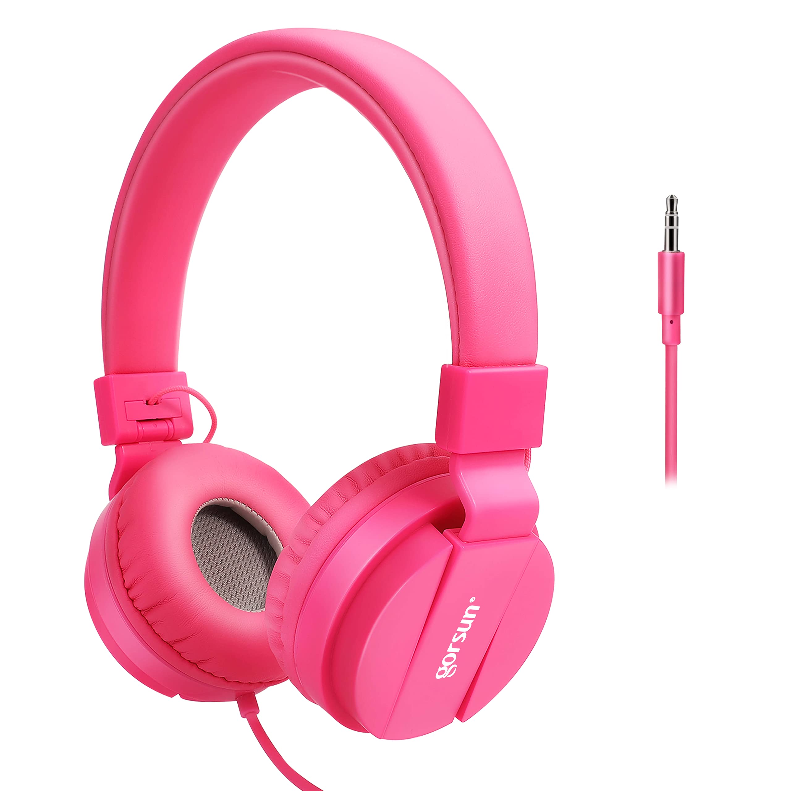 TENLUBEN Kids Headphones Wired - Lightweight Foldable Adjustable On-Ear Headset for Children, Girls & Boys - Compatible with Chromebook, Cellphones, Kindle - Perfect for School, Online Classes, Airplane Travel (Pink)