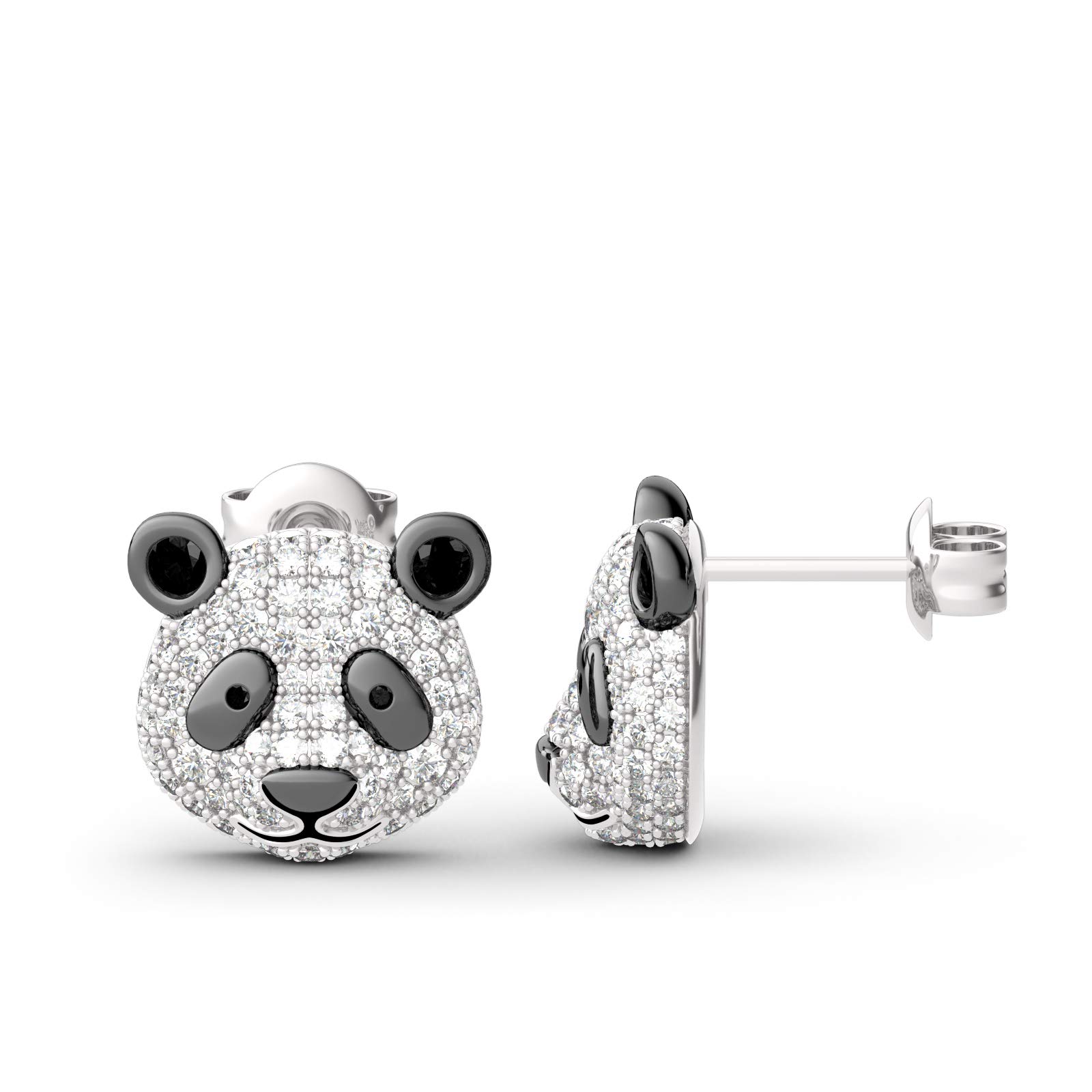 Jeulia 'Be Calm and Steady' Cute Panda Sterling Silver Earrings for Women - Dainty Animal Jewelry Gift for Girlfriend, Wife, Daughter - Comes with Elegant Gift Box - Perfect for Birthdays, Anniversaries & Everyday Wear