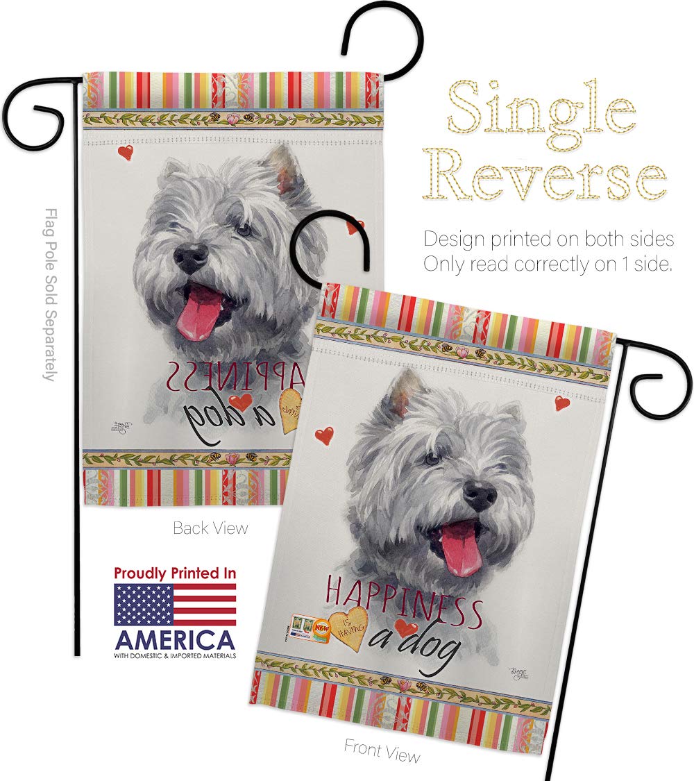 Westie Dog Garden Flag Set with Stand - Pet Decor for Yard & Home