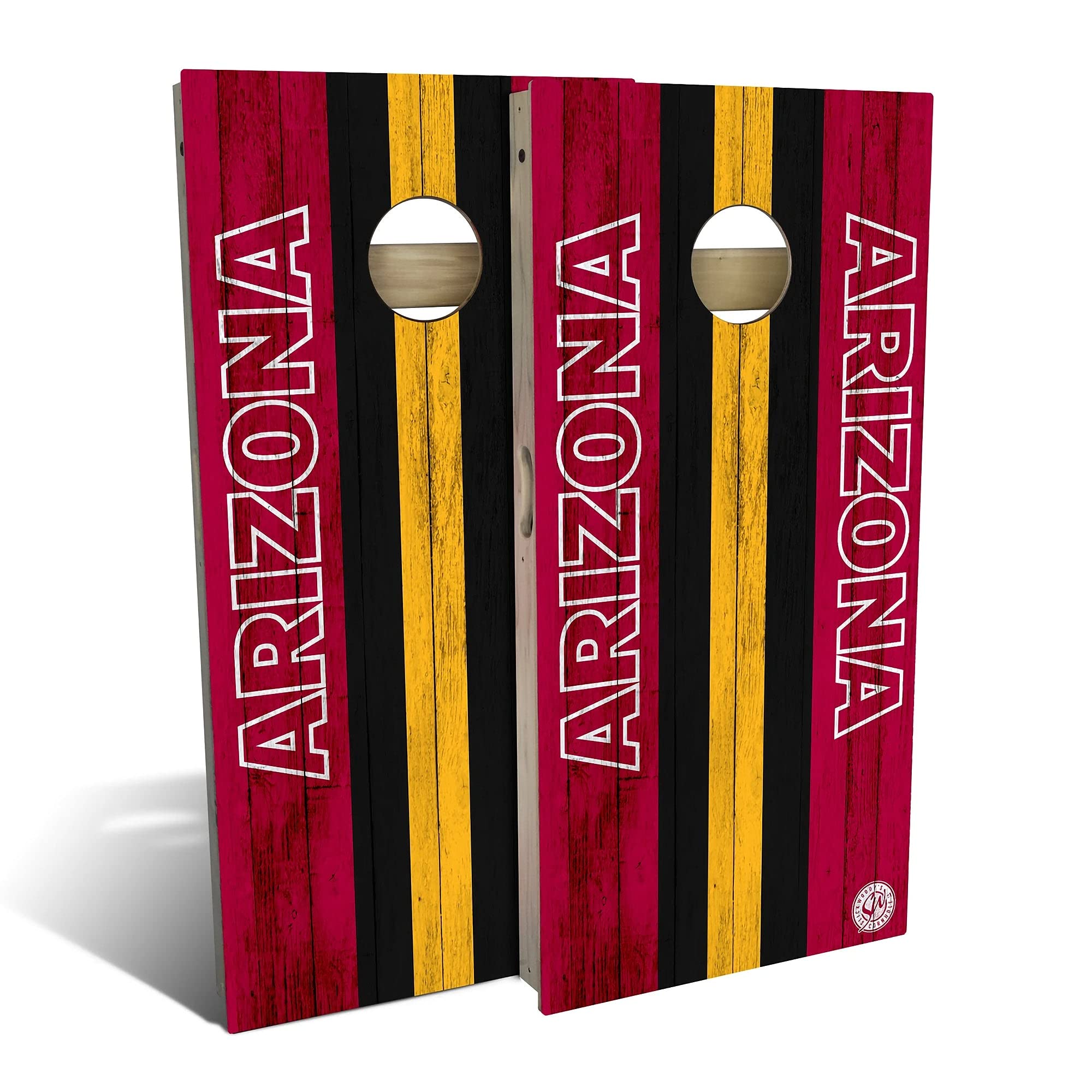 Arizona City Themed Cornhole Game Set - 2 Wooden Boards & 8 Bags - Outdoor Lawn Games for Backyard, Tailgating, and Parties - Multiple Sizes & Accessories Included