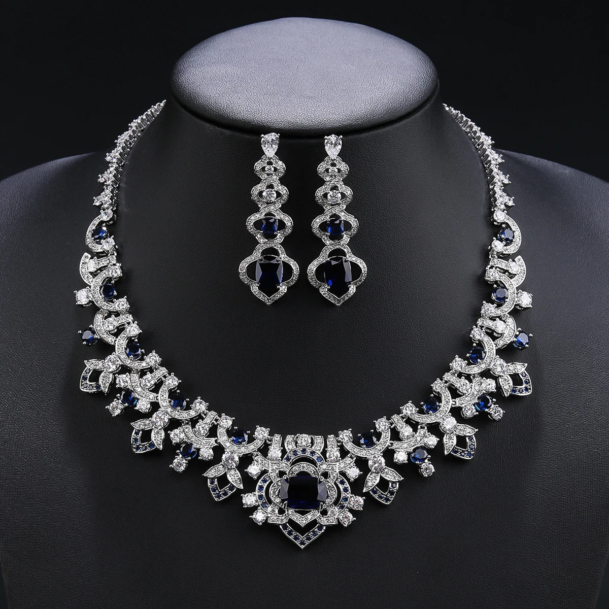 Luxury Cubic Zirconia Bridal Wedding Jewelry Set for Women - Elegant Necklace & Earrings Set CN11300 | Perfect for Weddings, Anniversaries, and Special Occasions