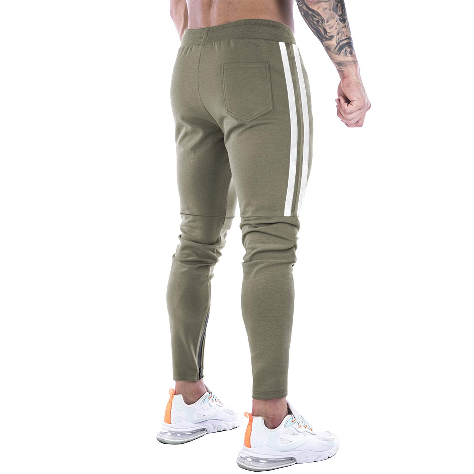 DIOTSR Men's Slim Fit Workout Jogger Pants - Breathable Running Sweatpants with Pockets for Gym, Training & Casual Wear | Striped Athletic Track Pants for Men
