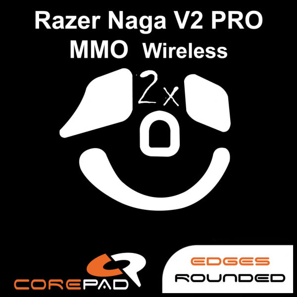 Corepad Skatez Mouse Feet for Razer Naga V2 Pro - Ultra Smooth Gliding Gaming Mouse Feet | Perfect for FPS, MOBA, and MMO Gaming | Reduce Friction for Competitive Edge