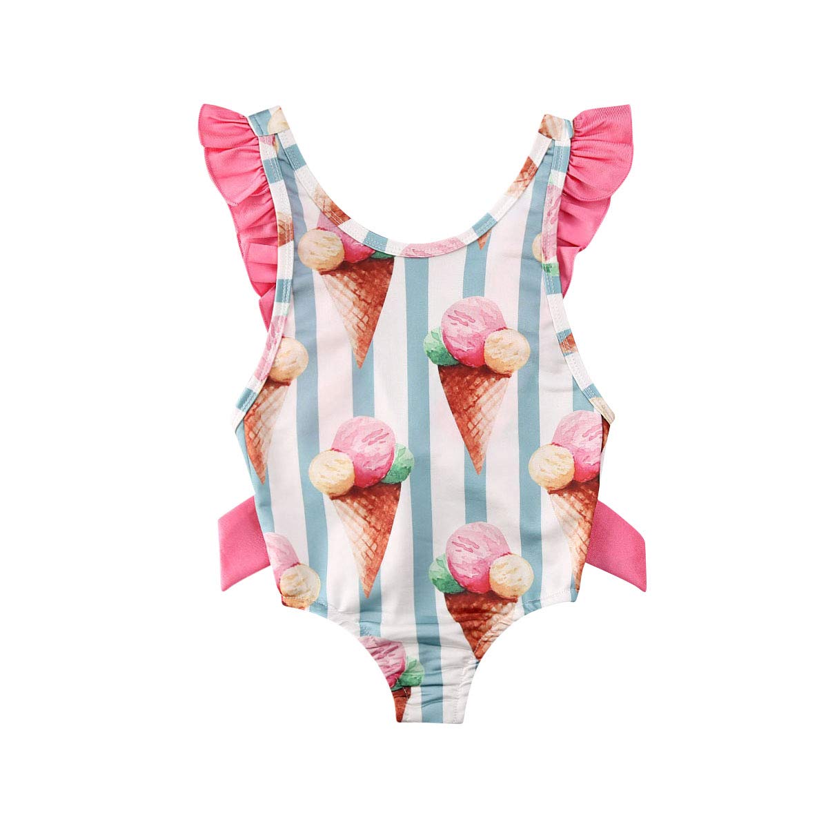 **Adorable Striped Baby Girl Bikini Swimsuit with Bow - Toddler Swimwear for Summer Beach & Pool Fun**