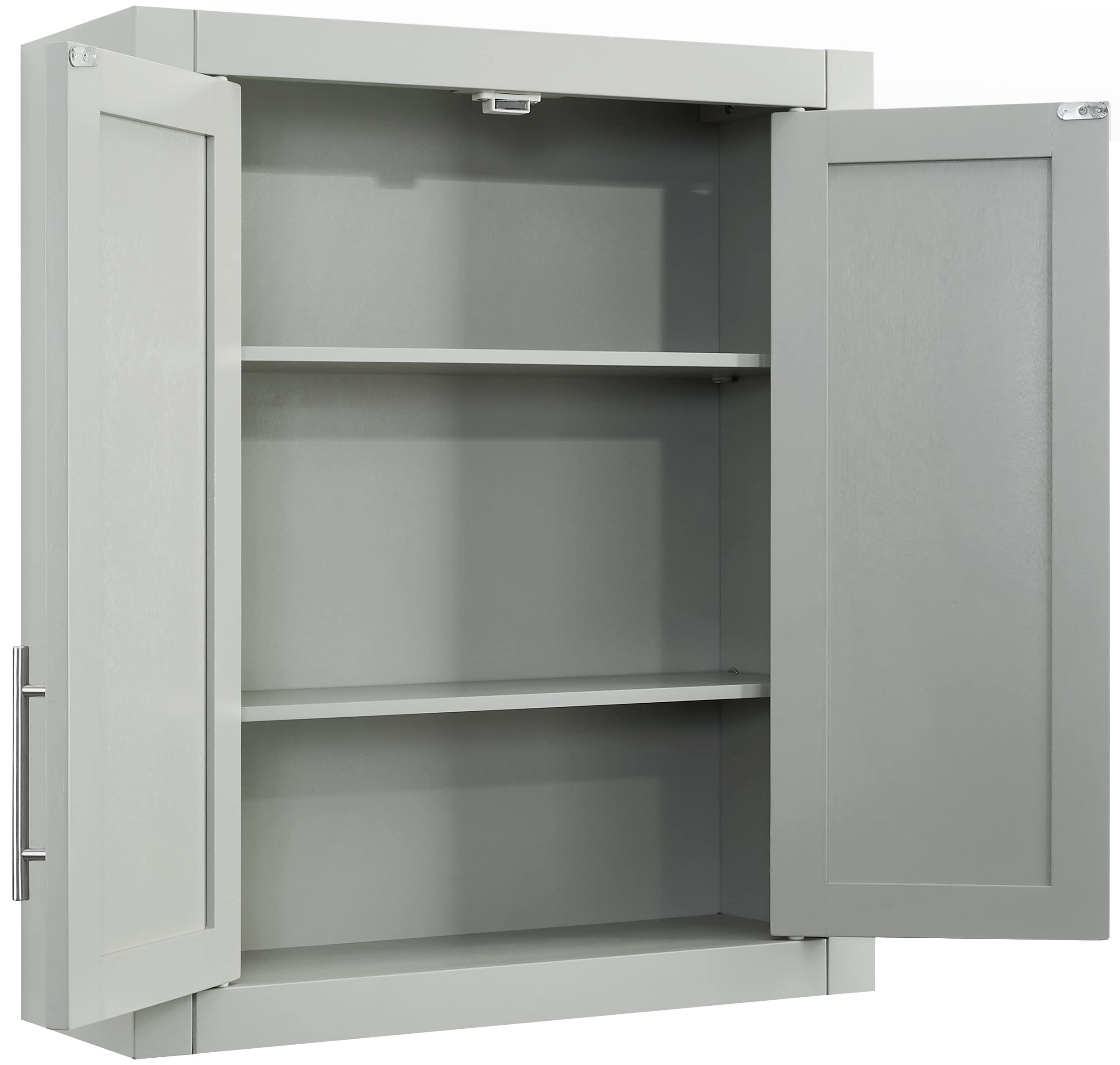 Crosley Savannah Wall Mounted Bathroom Storage Cabinet with Shelves - Gray Medicine Cabinet for Bathroom Organization & Space Saving - Perfect for Small Bathrooms, Apartments & Vanities