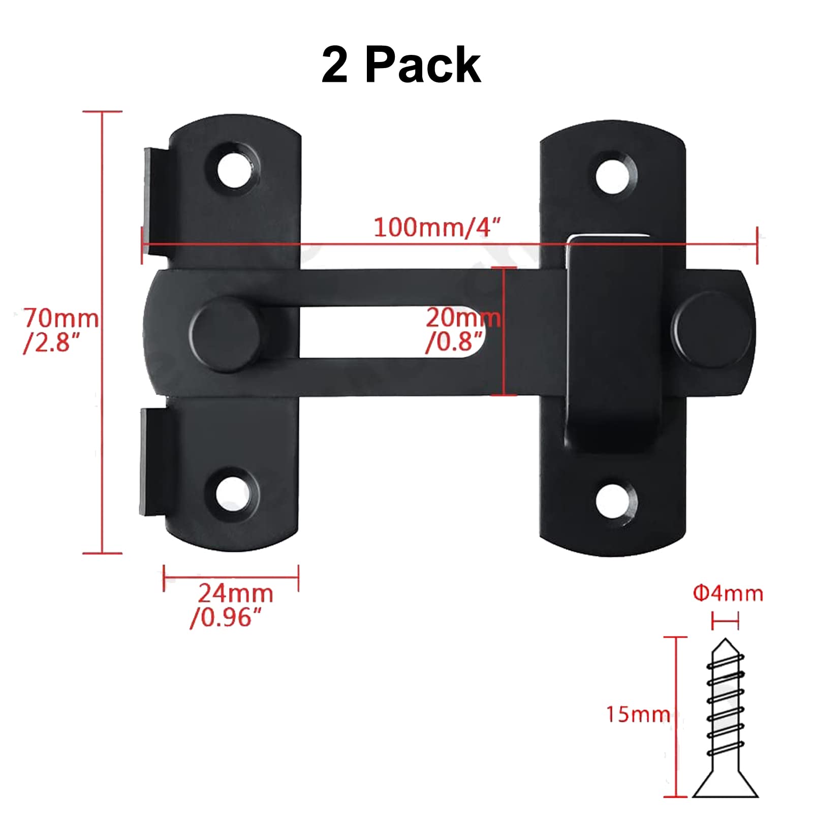 **Heavy Duty Double French Door Refrigerator Lock - 2 Pack Black Sliding Barn Door Latch for Wine Coolers, Bathrooms & Garages - Secure Outdoor Spaces, Home, Office & Commercial Use - Ideal for Kitchen, Pantry & Storage Security | Perfect for Modern Homes, Restaurants & Retail Stores | Great for Securing Fridges, Cabinets & Storage Units in Homes, Businesses & Commercial Spaces**