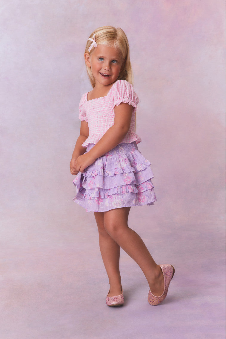 Girls Floral Print Cotton Billie Skirt - Comfortable & Stylish Summer Skirt for Kids, Perfect for School, Parties & Outdoor Activities