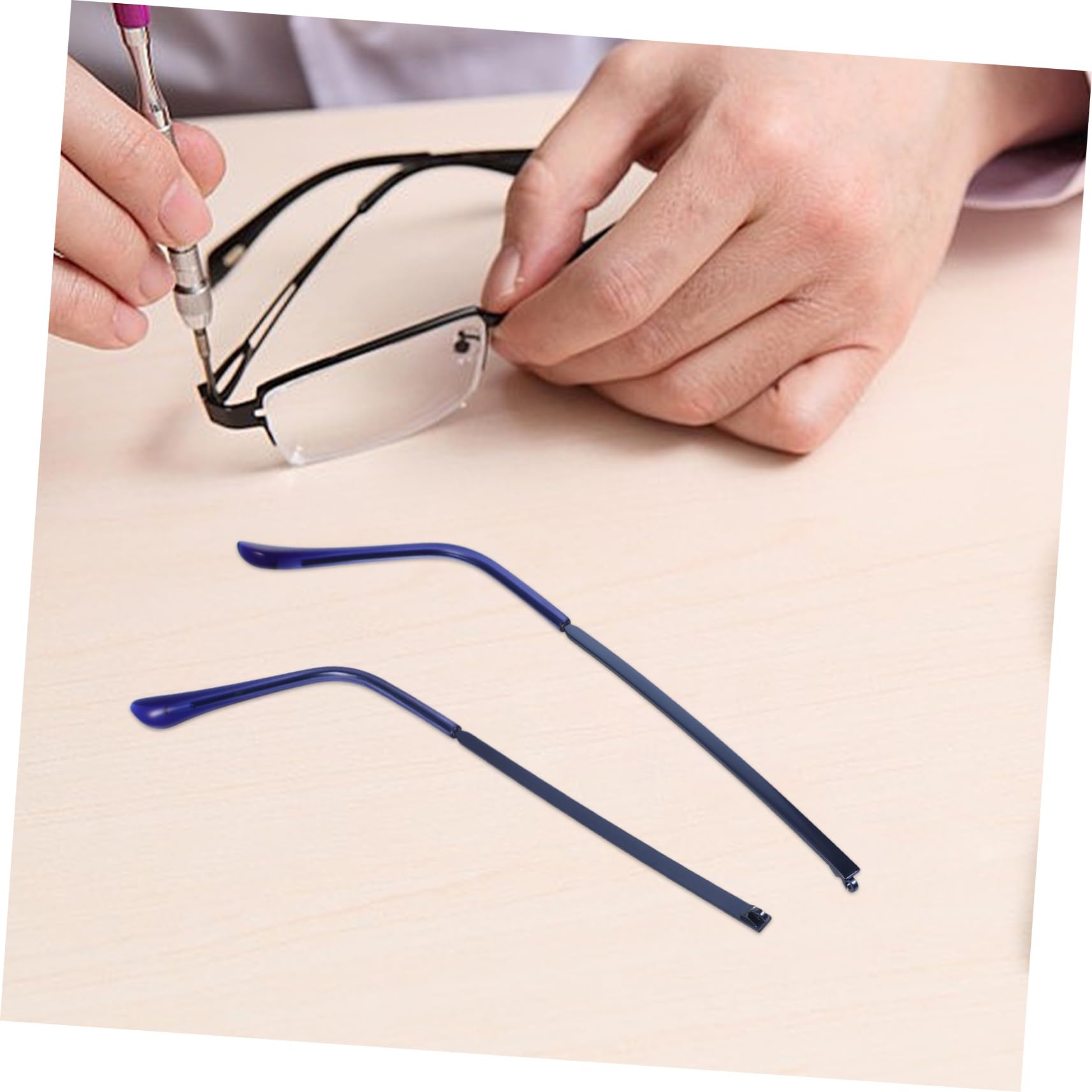 KOMBIUDA Metal Eyeglass Temple Replacement - Easy to Install Glasses Arm for Eyeglass Frames | Perfect for Repairing Broken or Worn-Out Glasses at Home or Office