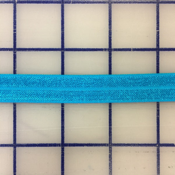 5/8 Inch Elastic Fold Over Turquoise Headband for Women - Comfortable Hair Accessories for Yoga, Running, Workouts & Everyday Wear