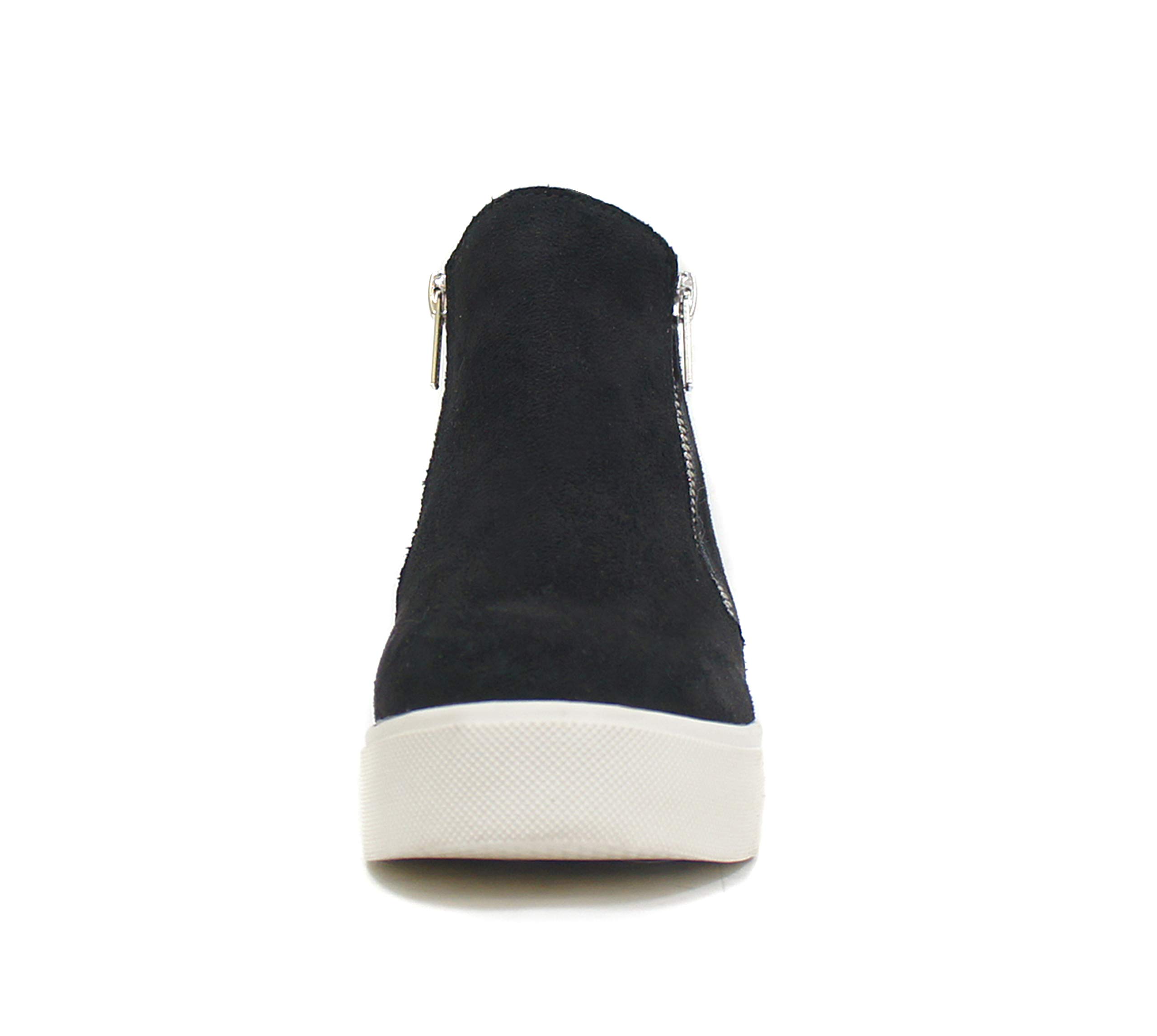 Women's Taylor Nubuck High Top Slip-On Fashion Sneakers - Black Suede Size 10 | Casual Walking Shoes for Women, Comfortable Slip-On Sneakers for Everyday Wear