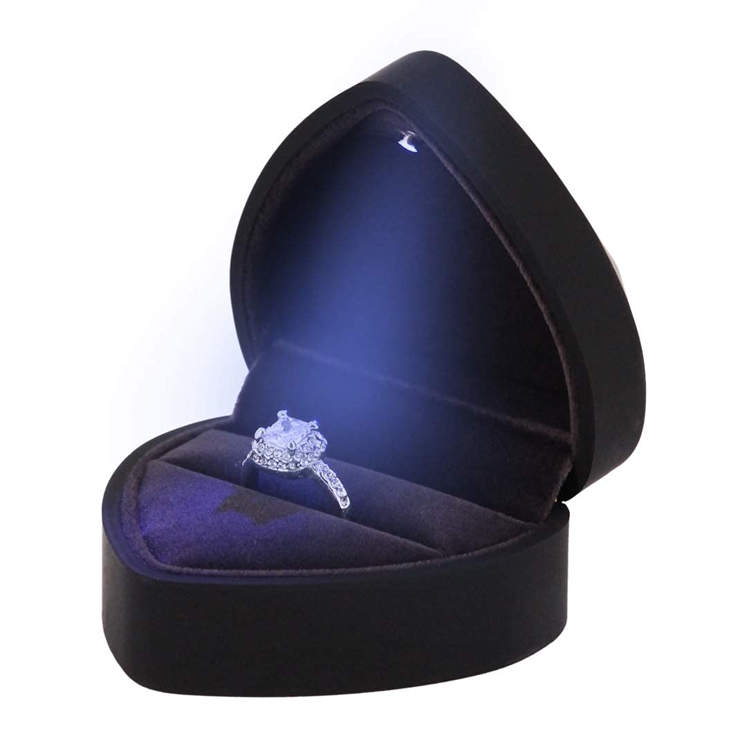 NAIMO LED Lighted Engagement Ring Box - Elegant Jewelry Case for Proposal, Wedding & Engagement Gifts - Perfect for Romantic Surprises & Special Occasions