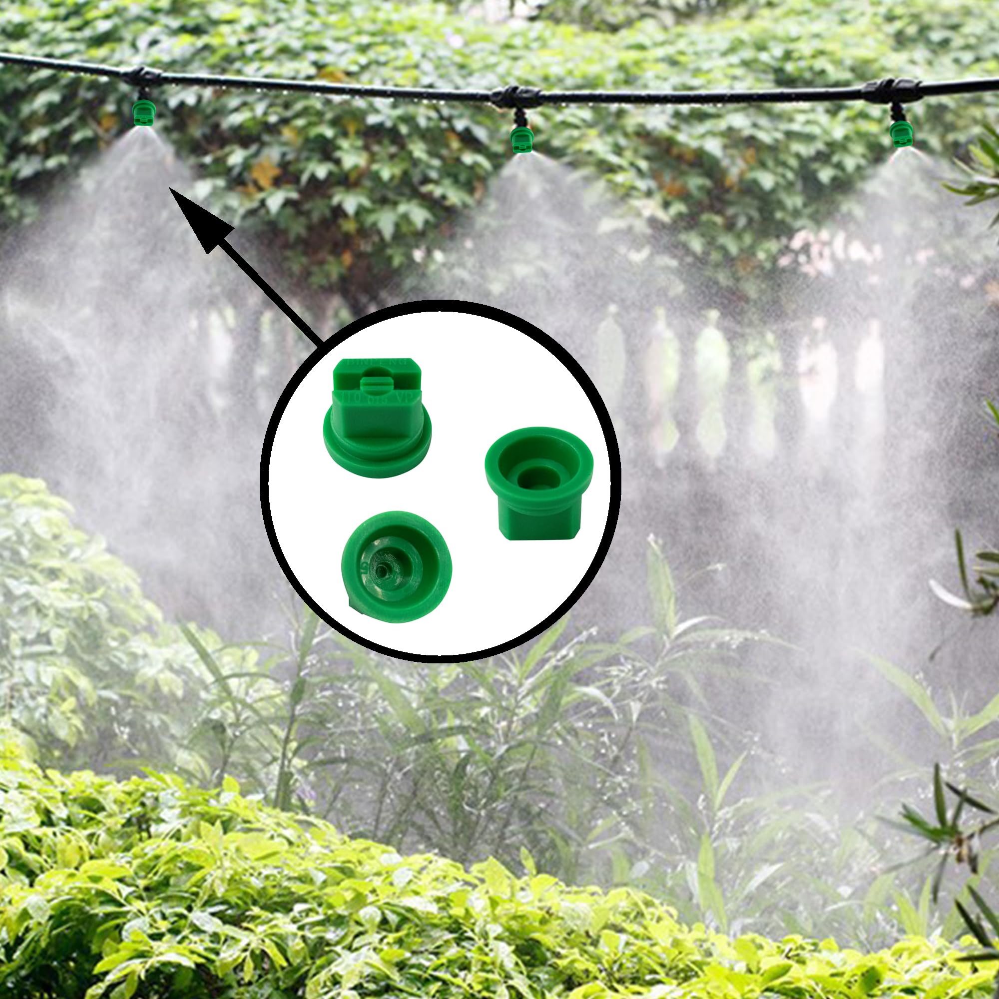 10-Pack 110° Flat Fan Spray Nozzles - 0.15mm Orifice Plastic Spray Tips for Agriculture, Cleaning, Cooling & Gardening | Perfect for Irrigation Systems, Pressure Washers, Greenhouse Misting & Industrial Applications